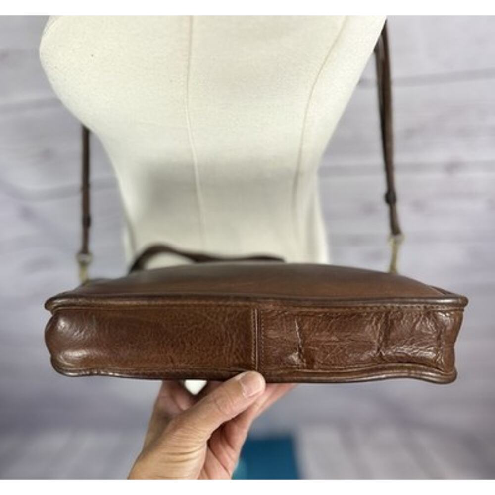 Vintage Coach Brown Leather Double Strap Crossbody Bag 387-5221 - Picture 2 of 11